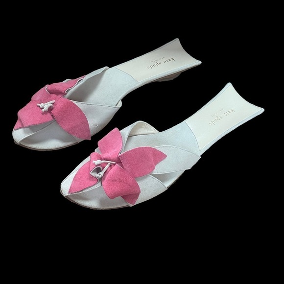 kate spade Shoes - RARE!!!  Kate Spade Suede Pink Flower Slip-On Sandal  - Size 8 1/2 N